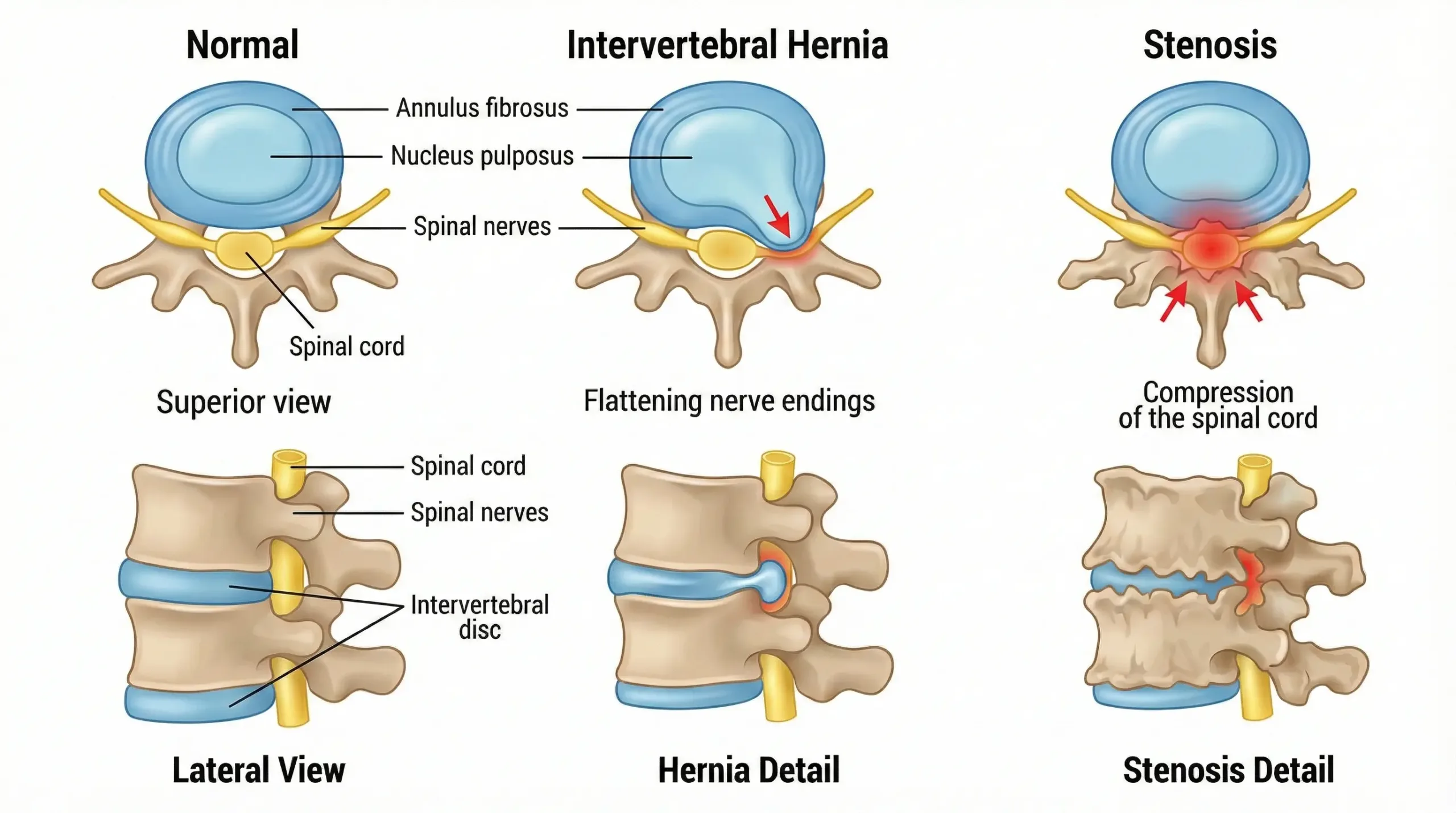 स्पाइनल स्टेनोसिस और डिस्क बल्ज में अंतर